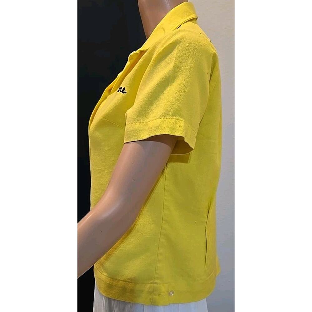 Vintage Mr Mort's Bowling Shirt Yellow Size 36 B.I.T. Motor Co Embroidered #0419 - Picture 2 of 9